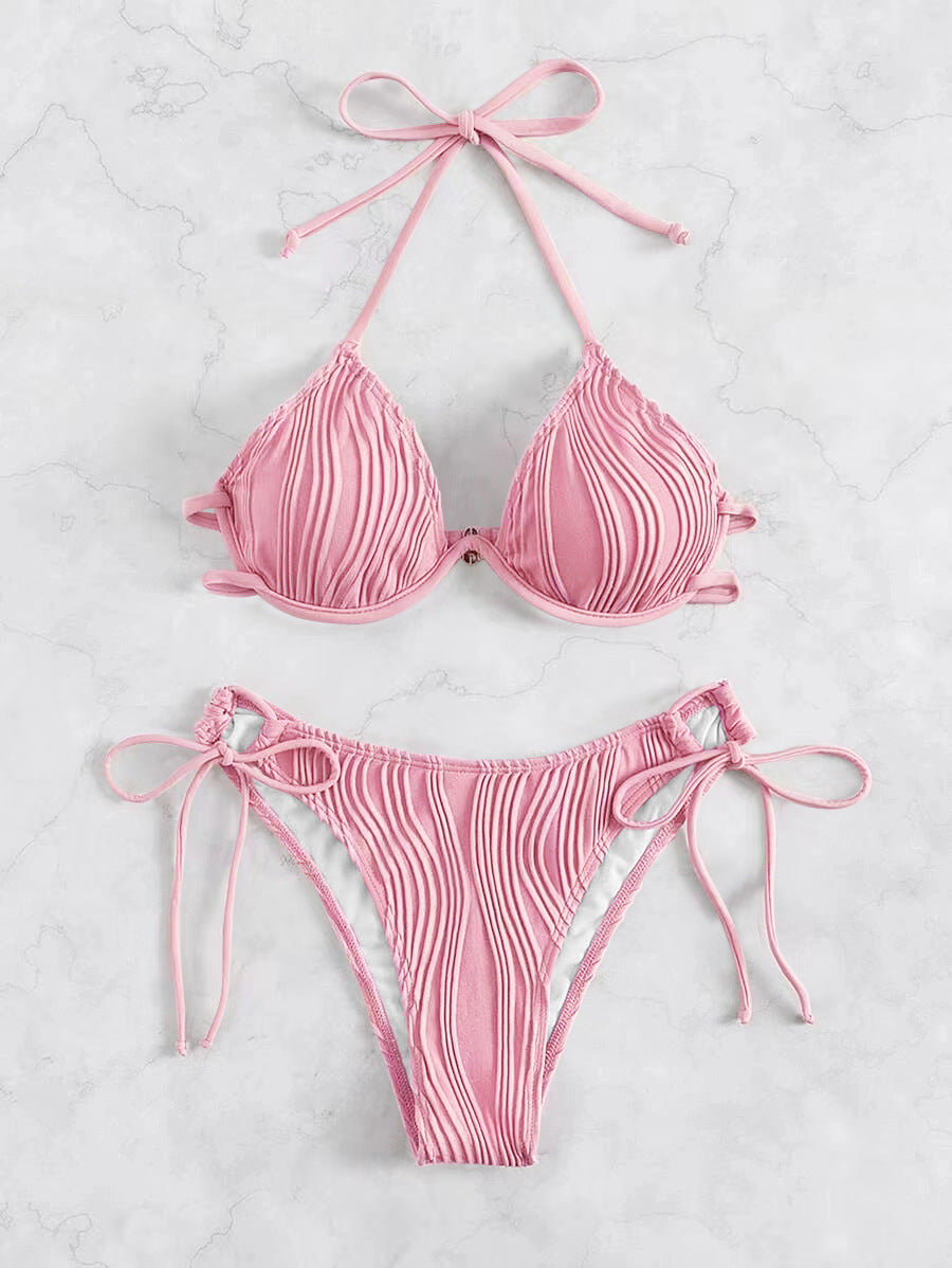 Wholesale Three-point swimsuit women's sexy beautiful back split bikini